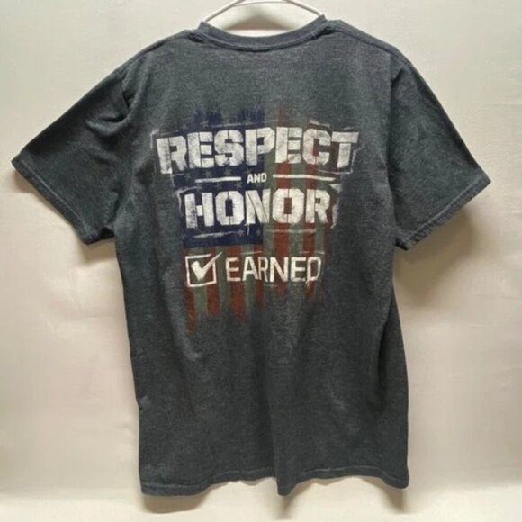 Cody James Respect & Honor T-Shirt Men's Large Heather Navy Graphic Western Logo - Picture 2 of 5